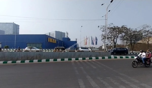 IKEA Hyderabad Premises View of the IKEA Hyderabad premises including the iconic blue building and flagship store signage situated in the heart of the HITEC City IT corridor near Prestige Golden Grove