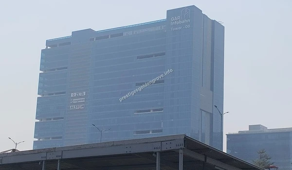 GAR Infobahn Tower The exterior of GAR Infobahn Tower 06 housing major tech companies in the commercial corridor near Prestige Golden Grove