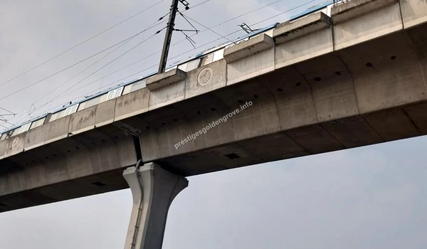 Metro Rail Connectivity View of the metro rail tracks near Miyapur showcasing the rapid transit infrastructure surrounding Prestige Golden Grove